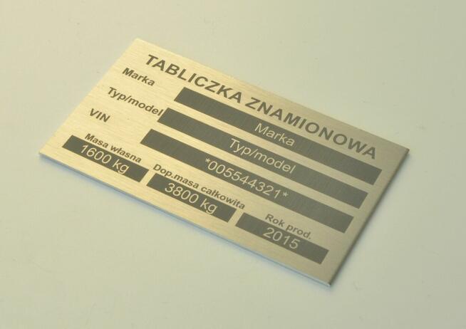 Tabliczka znamionowa aluminium szczotkowane