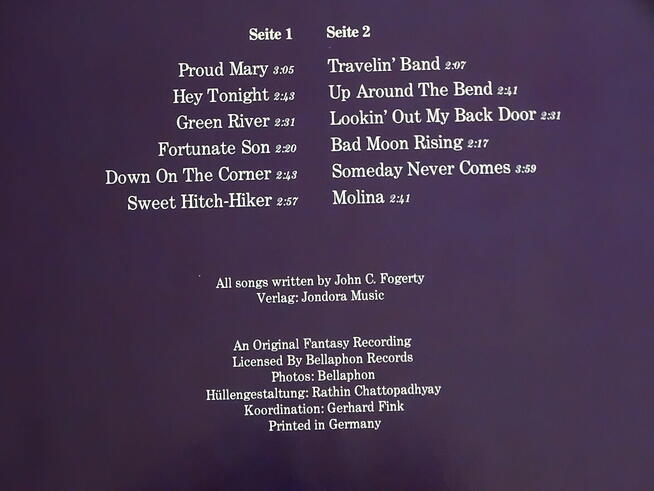 Creedence Clearwater Revival – Greatest Hits - Bellaphon –