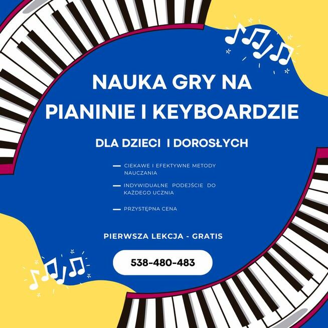 Nauka gry na pianinie i keyboardzie
