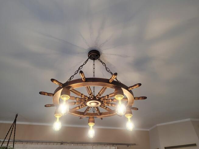 Lampa żyrandol koło sterowe 82cm 5 punktów