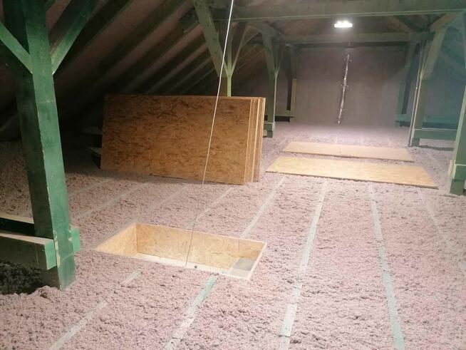 Naprawa poddasza po kunach docieplanie Celulozą TERMOWOZJA