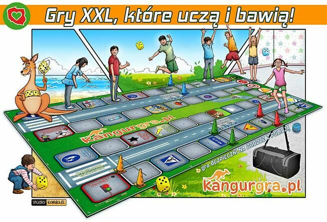 GRA DZIECI BEZPIECZNE z POLICJĄ - edu gra XXL do skakania