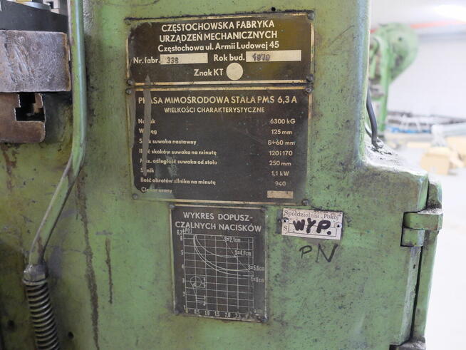 Prasa mimośrodowa stała PMS 6,3A