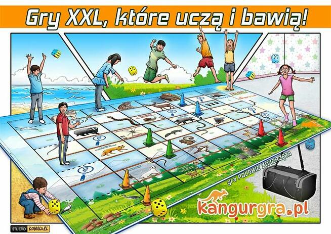 POLSKIE ZWIERZĘTA gra XXL dla DZIECI do skakania i nauki