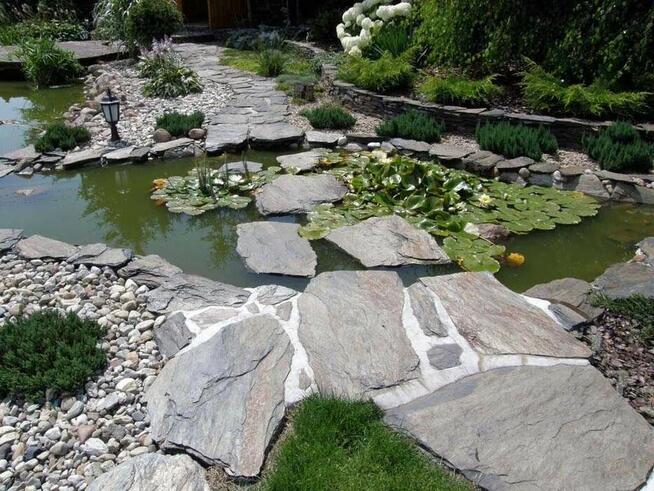 Kamień Łupek na ścieżki kaskady oczka wodne ogrodowy elewacj