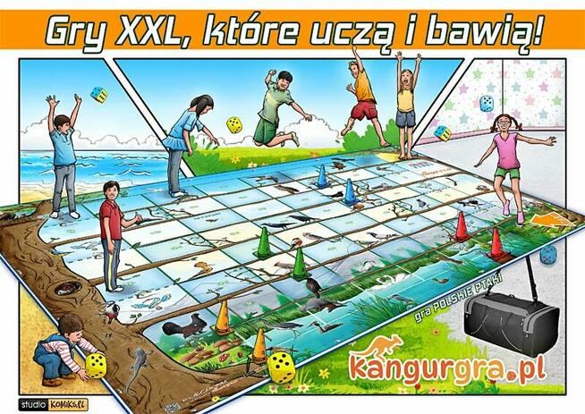 gra XXL POLSKIE PTAKI dla DZIECI do skakania i nauki