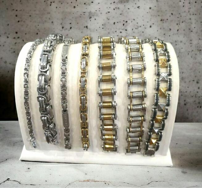 Bransoletki męskie różne modele stal