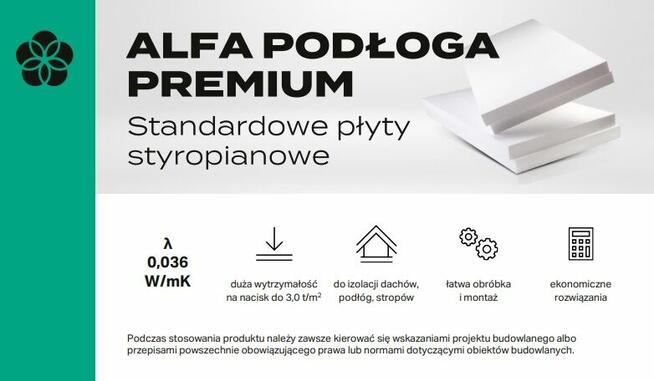 STYROPIAN EPS 100 gr. 5cm cena m2 ALFA PODŁOGA PREMIUM