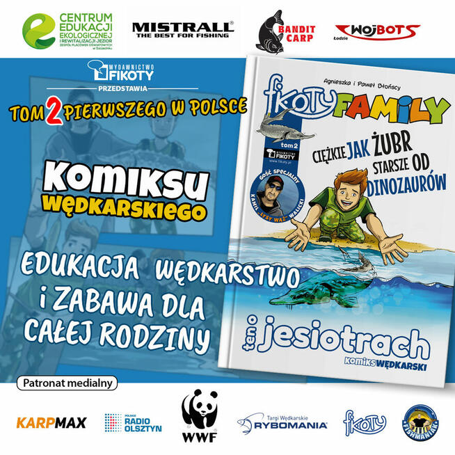 Komiks wędkarski Fikoty Family - ten o jesiotrach - EDUKACJA