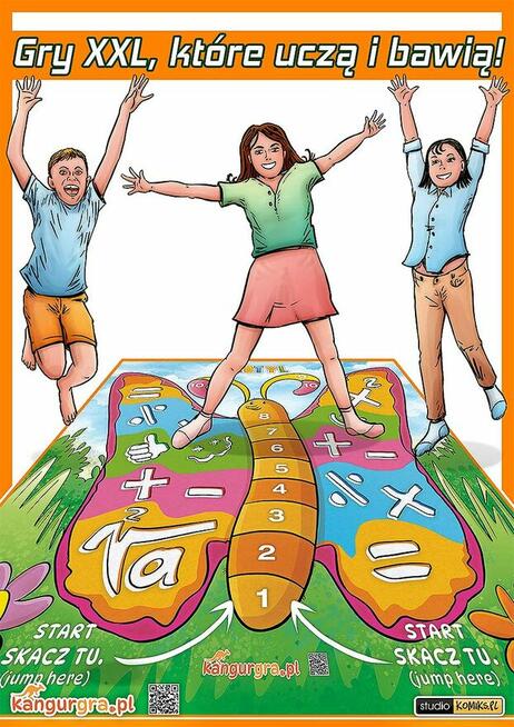 MOTYL MATEMATYCZNY gra podłogowa XXL dla DZIECI do nauki