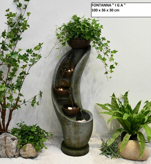 FONTANNA OGRODOWA I G A wys. 100 cm ! ośw. LED !!