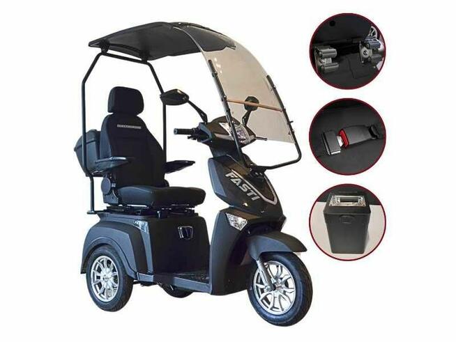 Elektryczny skuter Fasti 3 Max dach + bateria + pas + uchwyt