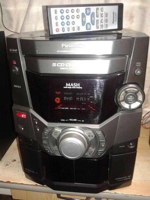Wieża PANASONIC 5xCD RDS głośniki + pilot