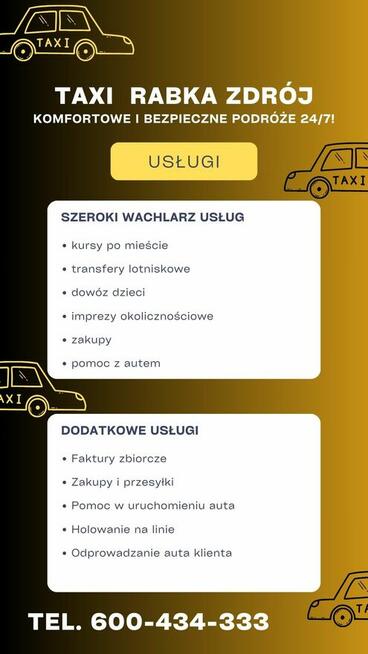 Taxi Rabka Zdrój - komfortowe i bezpieczne podróże 24/7!