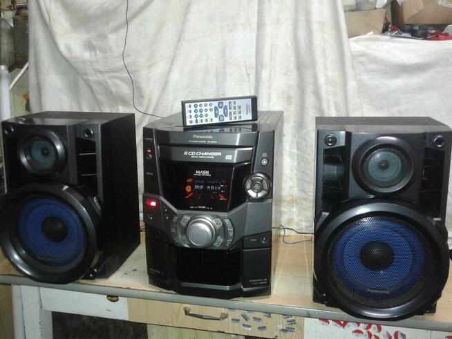 Wieża PANASONIC 5xCD RDS głośniki + pilot