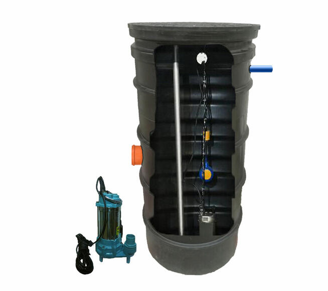 PRZEPOMPOWNIA DN 600 H180cm Z POMPĄ WQ1,1kW z ROZDRABNIACZEM