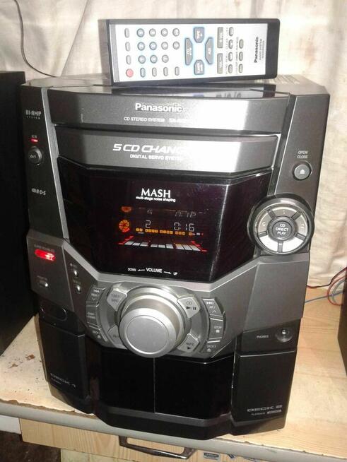 Wieża PANASONIC 5xCD RDS głośniki + pilot