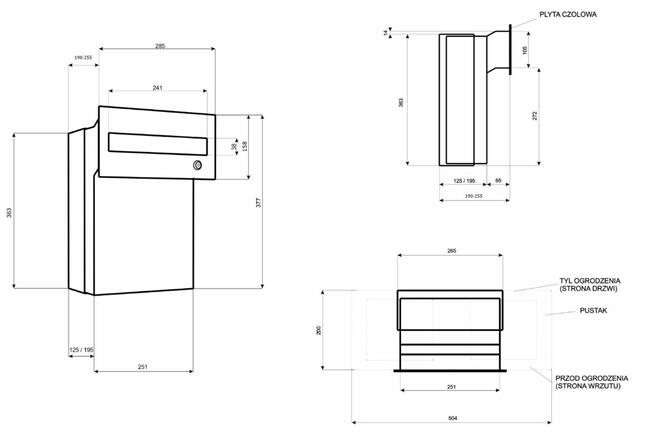 Skrzynka listy do ogrodzeń bloczków modułowych beton pusaków