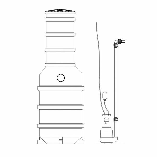 PRZEPOMPOWNIA ŚCIEKÓW DO DRENAŻU Z POMPĄ 130L/min