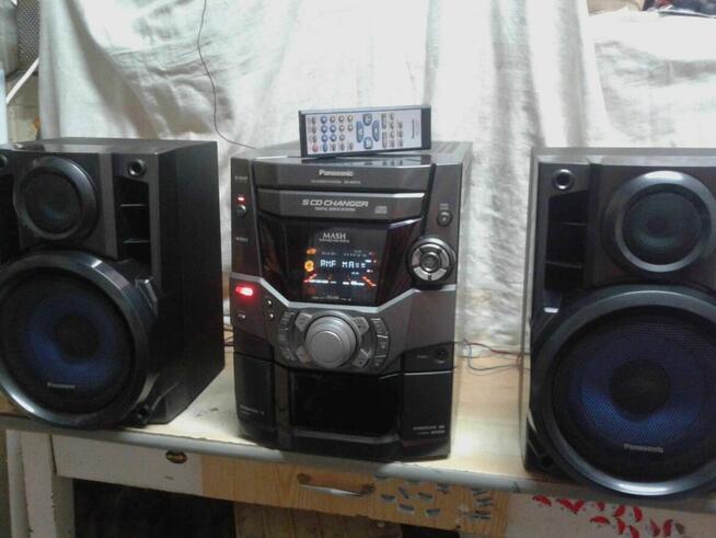 Wieża PANASONIC 5xCD RDS głośniki + pilot