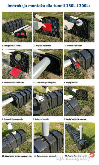 OCZYSZCZALNIA DRENAZOWA DWUKOMOROWA 3000L TUNELE