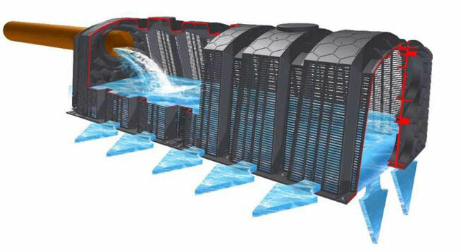 OCZYSZCZALNIA DRENAZOWA DWUKOMOROWA 3000L TUNELE