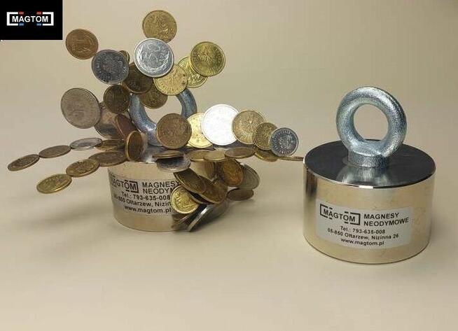 Magnes neodymowy z uchem 360 stopi do poszukiwań w wodzie