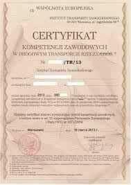 Certyfikat kompetencji zawodowej