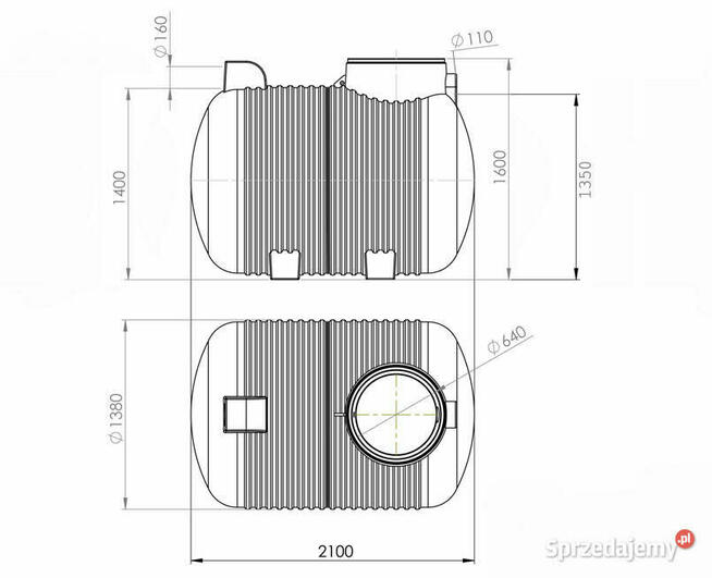 OCZYSZCZALNIA DRENAZOWA DWUKOMOROWA 3000L TUNELE