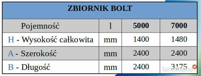 ZBIORNIK NA DESZCZÓWKĘ 5000L Niski 99cm wysokie wody gruntow