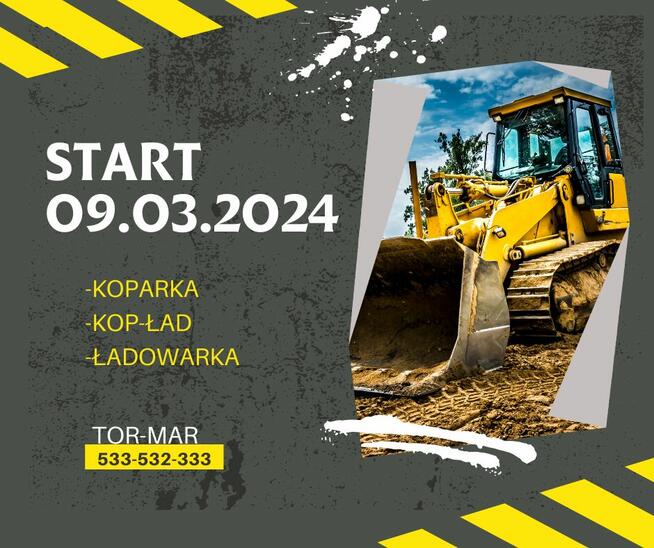 KURS - SZKOLENIE koparka, koparko-ładowarka, ładowarka