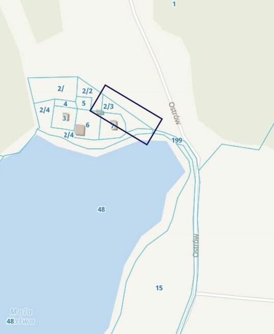 Działka nad jeziorem Mała Kalwa w Pasymiu z przyczepą