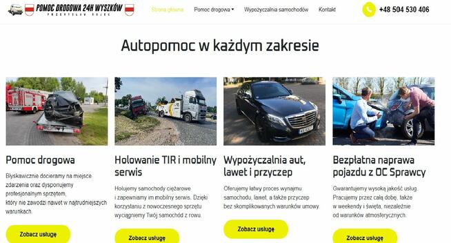 Pomoc Drogowa Przemysław Rojek 24h/7 Wyszków Pułtusk Serock