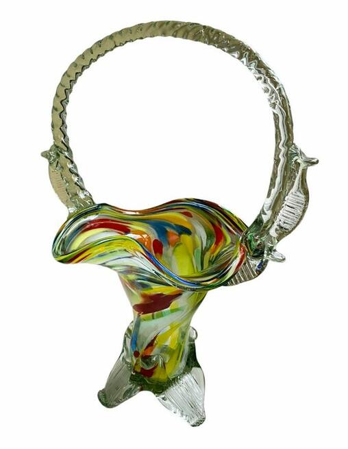 Wazon Koszyk Polskie Huty Szkła PRL-u