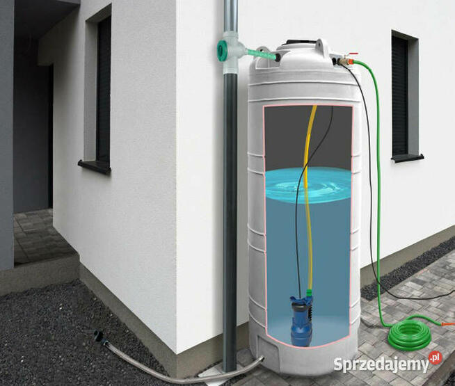 Zbiornik wolnostojący na deszczówkę 2000l z pompą Auto