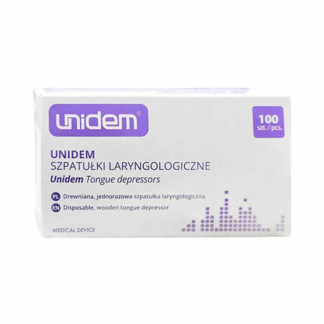 Szpatułki laryngologiczne drewniane Unidem 100 sztuk