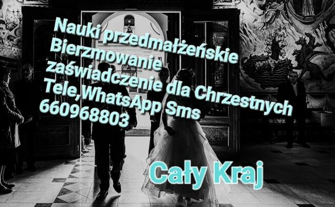 Zaświadczenie dla chrzestnych , nauki przedmałżeńskie