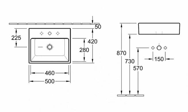 Villeroy & Boch Memento Umywalka CeramicPlus czarna połysk
