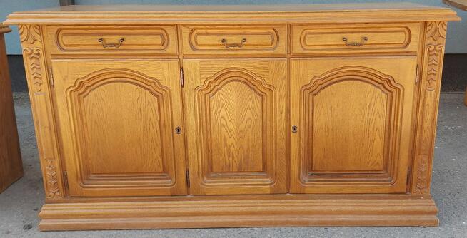 Dębowa KOMODA z WITRYNĄ SZKLANĄ SWARZĘDZ Dąb Jasny Gdańsk