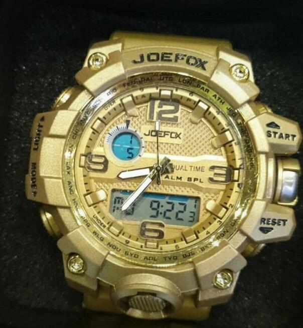 Zegarek męski duży analogowo cyfrowy na bransolecie