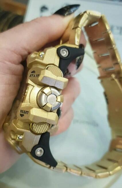 Zegarek męski duży analogowo cyfrowy na bransolecie