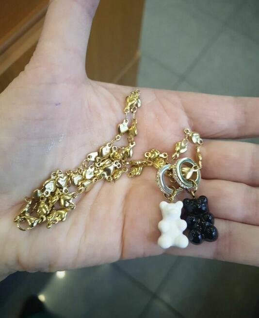 Naszyjnik damski celebrytka ozdobne misie stal