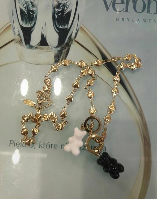 Naszyjnik damski celebrytka ozdobne misie stal