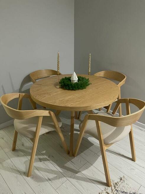 Krzesło tapicerowane z podłokietnikami dębowe od producenta