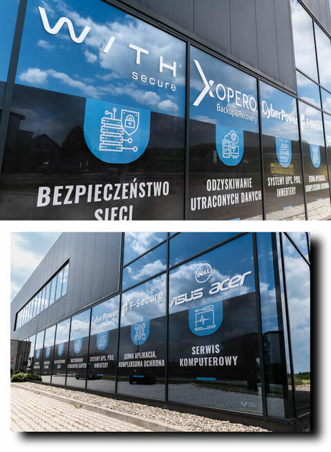 Oklejanie folia OWV, Druk, witryny, okna, reklama