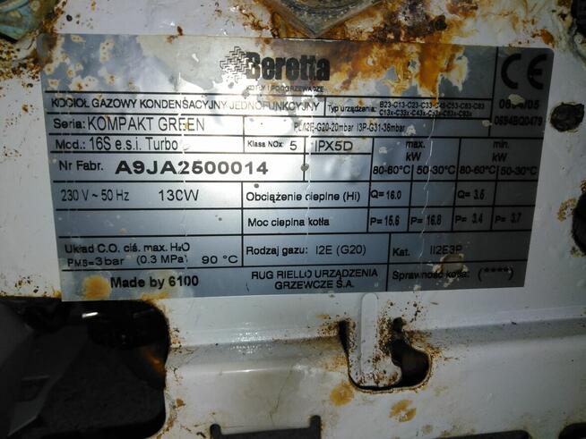 piec gazowy beretta kompakt green 16S e.s.i. turbo