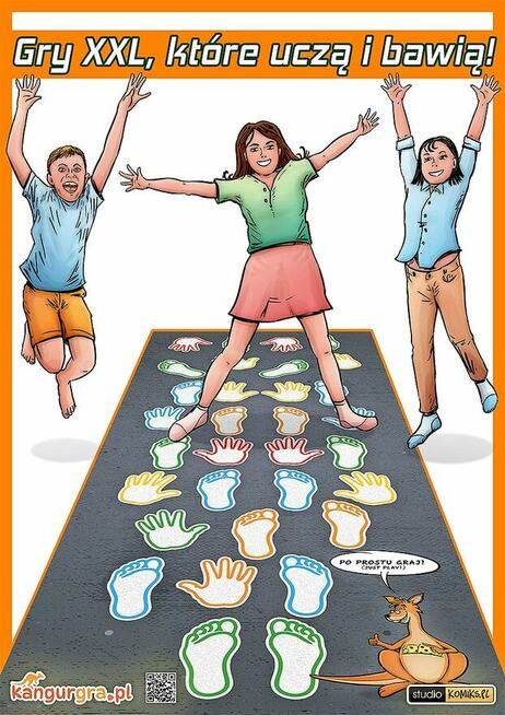 RĄCZKI i STÓPKI GRA podłogowa XXL dla DZIECI do skakania