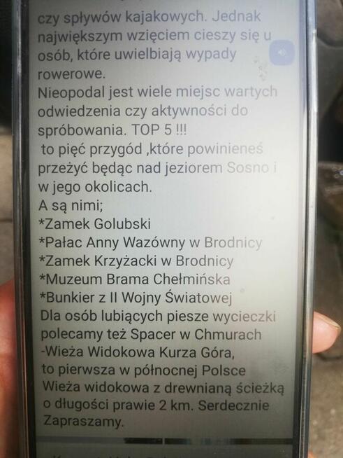 Noclegi nad jeziorem sosno