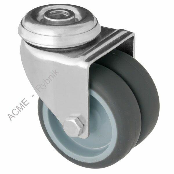 Kółko Koło Meblowe 2x50 mm Gumowe Obrotowe Do Szafki Stolika