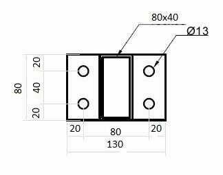 wspornik do daszka nad drzwi z aluminium 85cm